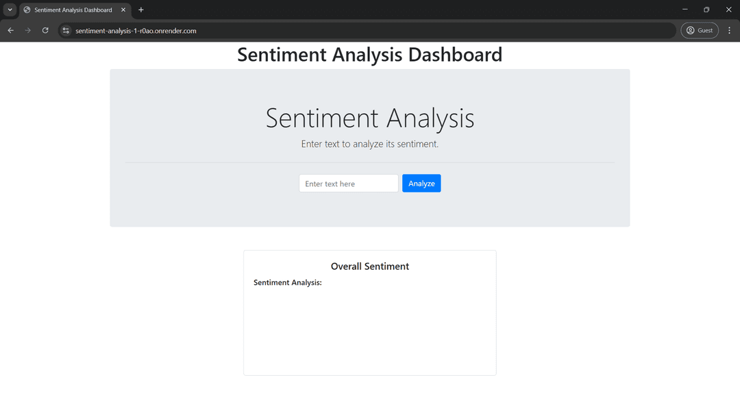 Sentiment Analysis Dashboard